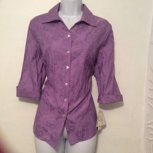 Sz 10P Kim Rogers Wrinkle Resistant Purple Top NWT